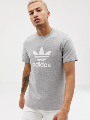 Adidas Originals Adicolor T-shirt With Trefoil Logo In Gray Cy4574