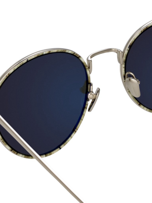 Linda Farrow Aarons C5 Oval Sunglasses