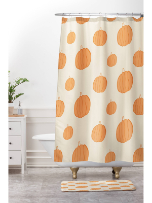 Allyson Johnson Pumpkins Shower Curtain Orange - Deny Designs