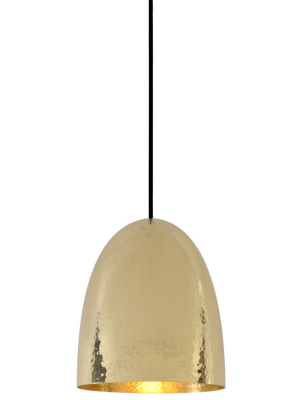 Stanley 2 Brass Pendant - Hammered Finish