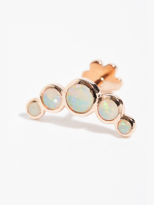 Five Opal Garland Threaded Stud Single Earring