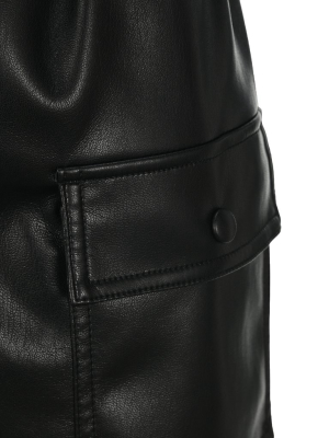 Msgm High-waisted Faux-leather Shorts