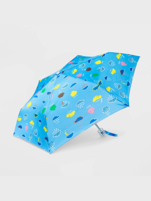Cirra By Shedrain Women's Fun Conversational Manual Compact Umbrella - Light Mint