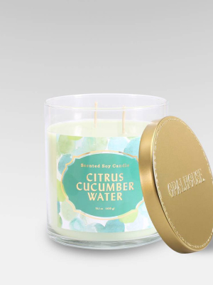 15.1oz Lidded Glass Jar 2-wick Candle Citrus Cucumber Water - Opalhouse™