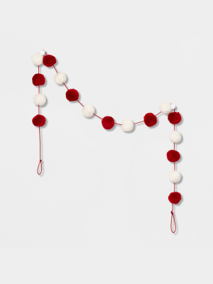 Pom Pom Garland White/red - Wondershop™