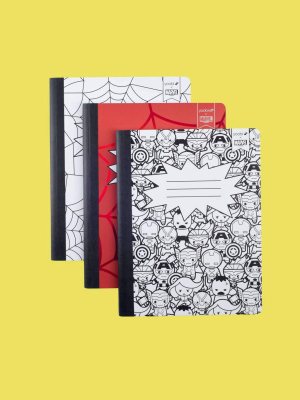 Yoobi X Marvel Avengers And Spider-man Composition Books, 3 Pack