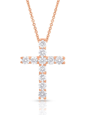 14kt Rose Gold Diamond Jodi Cross Necklace