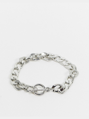 Liars & Lovers Bracelet In Chunky Silver Chain With T Bar