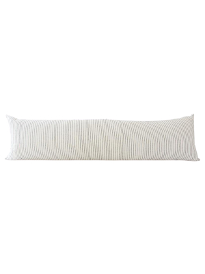 White & Black Striped Extra Long Lumbar Pillow - 14x50