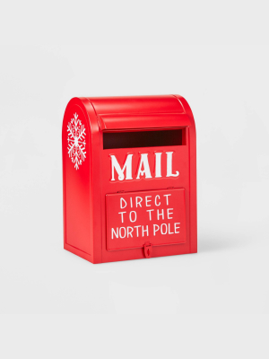Santa Mailbox Decorative Figurine Red - Wondershop™