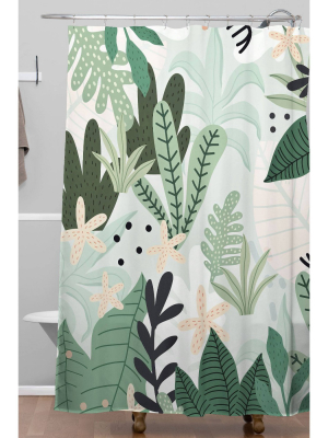 Gale Switzer Into The Jungle Shower Curtain Green - Deny Designs