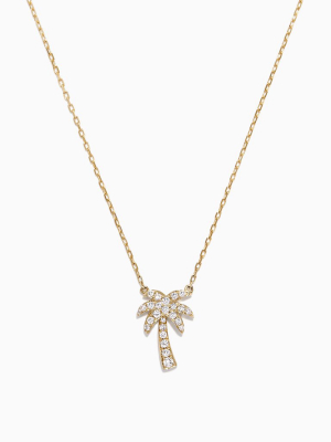 Effy Novelty 14k Yellow Gold Diamond Palm Tree Necklace, 0.23 Tcw