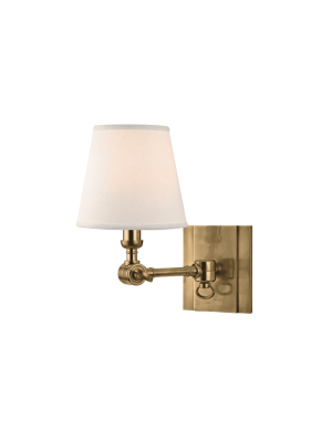 Hillsdale 1 Light Wall Sconce Aged Brass