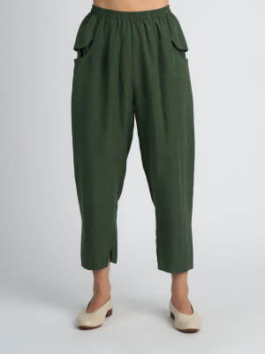 Ease Tapered Pocket Pant W/ Elastic  - Forest Green