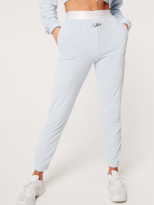 Towelled Banded Joggers - Blue