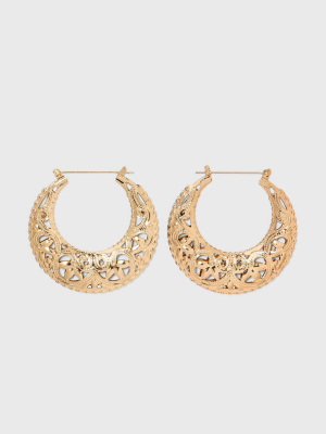 Chunky Cutout Hoop Earrings - Wild Fable™ Gold