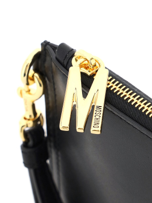 Moschino M Logo Plaque Clutch Bag