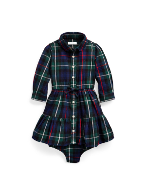 Plaid Cotton Shirtdress & Bloomer