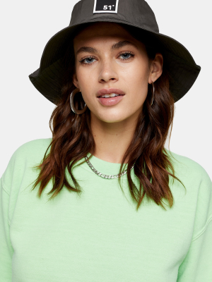 Gray Badge Bucket Hat