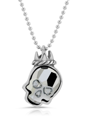 Silver Night Crown Skull Necklace