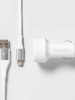 Heyday™ 2-port 3.1a Car Charger (with 6' Lightning To Usb-a Cable)