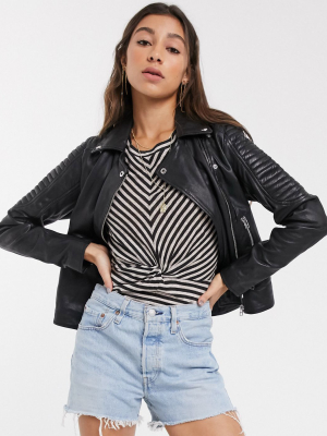 Goosecraft Bottom Zip Detail Biker Jacket