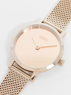 Hugo Cherish Mesh Watch In Gold 1540085