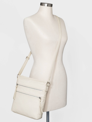 Bueno Zip Closure Crossbody Bag - Cream