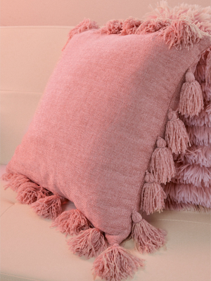 Dormify Chenille Knit Tassel Pillow