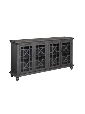 Joplin 4 Door Media Credenza Gray - Treasure Trove Accents