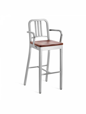 1104 Navy Counter Stool With Arms