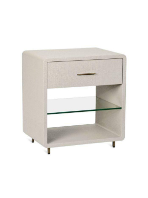 Interlude Home Alma Bedside Chest In Sand