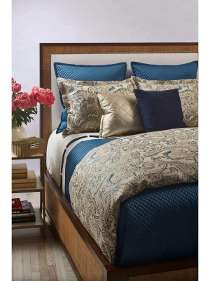 Diamond Quilted Coverlet Set, Navy