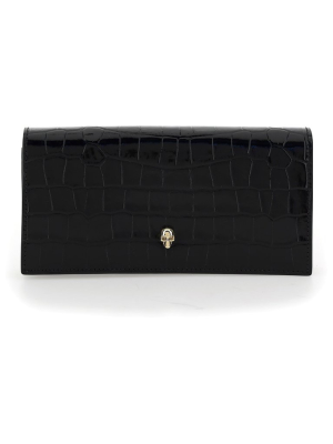 Alexander Mcqueen Skull Embossed Clutch Bag