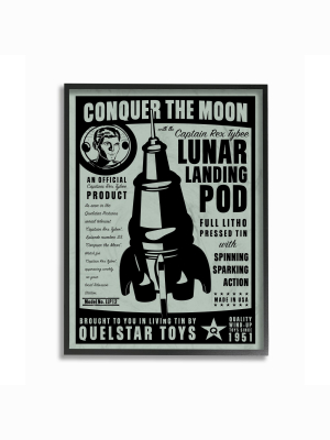 Conquer The Moon Vintage Framed Giclee Texturized Art (11"x14"x1.5") - Stupell Industries