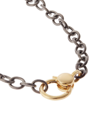 Gold Lock Chain Bracelet Y-slv-ox