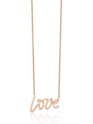 Effy Novelty 14k Rose Gold Diamond Love Pendant, 0.26 Tcw