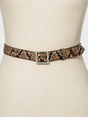 Women's Skinny Exotic Snake Belt - A New Day™ Snake