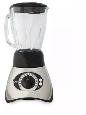 Oster 6854 Stainless Steel Pro Blade 14 Speed Pulse Puree Ice Crushing 6 Cup Blender With Glass Serving Pitcher, Brushed Nickel