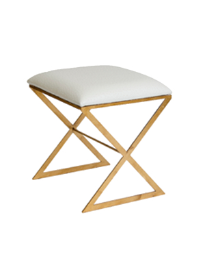 X Side Table Gold And White