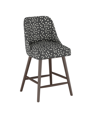 27" Geller Modern Counter Height Barstool Scribble Dot Dark Gray - Project 62™