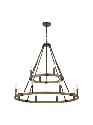 Transitions 12-light Small Chandelier In Oil Rubbed Bronze And Aspen Finish