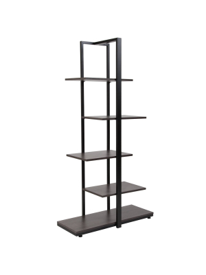 59.5" Homewood 5 Tier Shelf Brown - Riverstone Furniture