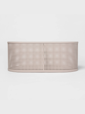 Oval Metal Bin Divider With Powder Coated Finish And Mesh Bottom Light Gray - Project 62™