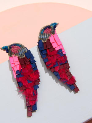 Bird Earrings Hot Pink