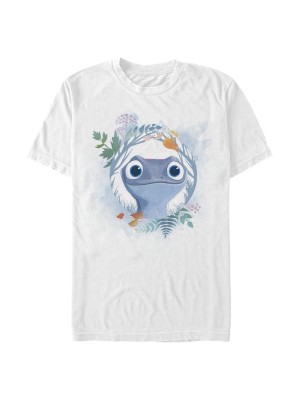 Men's Frozen 2 Bruni The Salamander Watercolor Portrait T-shirt