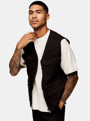 Black Four Pocket Vest