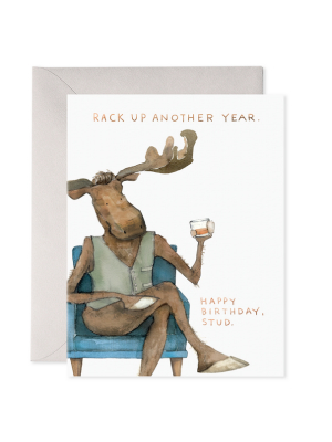 Moose Rack Up Another Year Card - Ef5