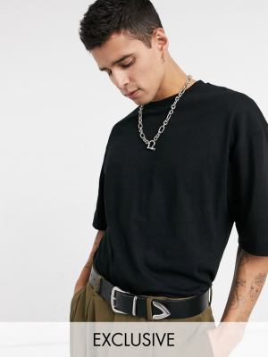 Collusion Oversized T-shirt With Print In Black