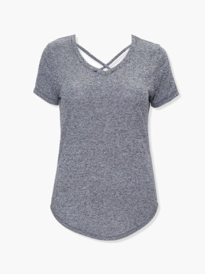 Plus Size Crisscross V-neck Tee